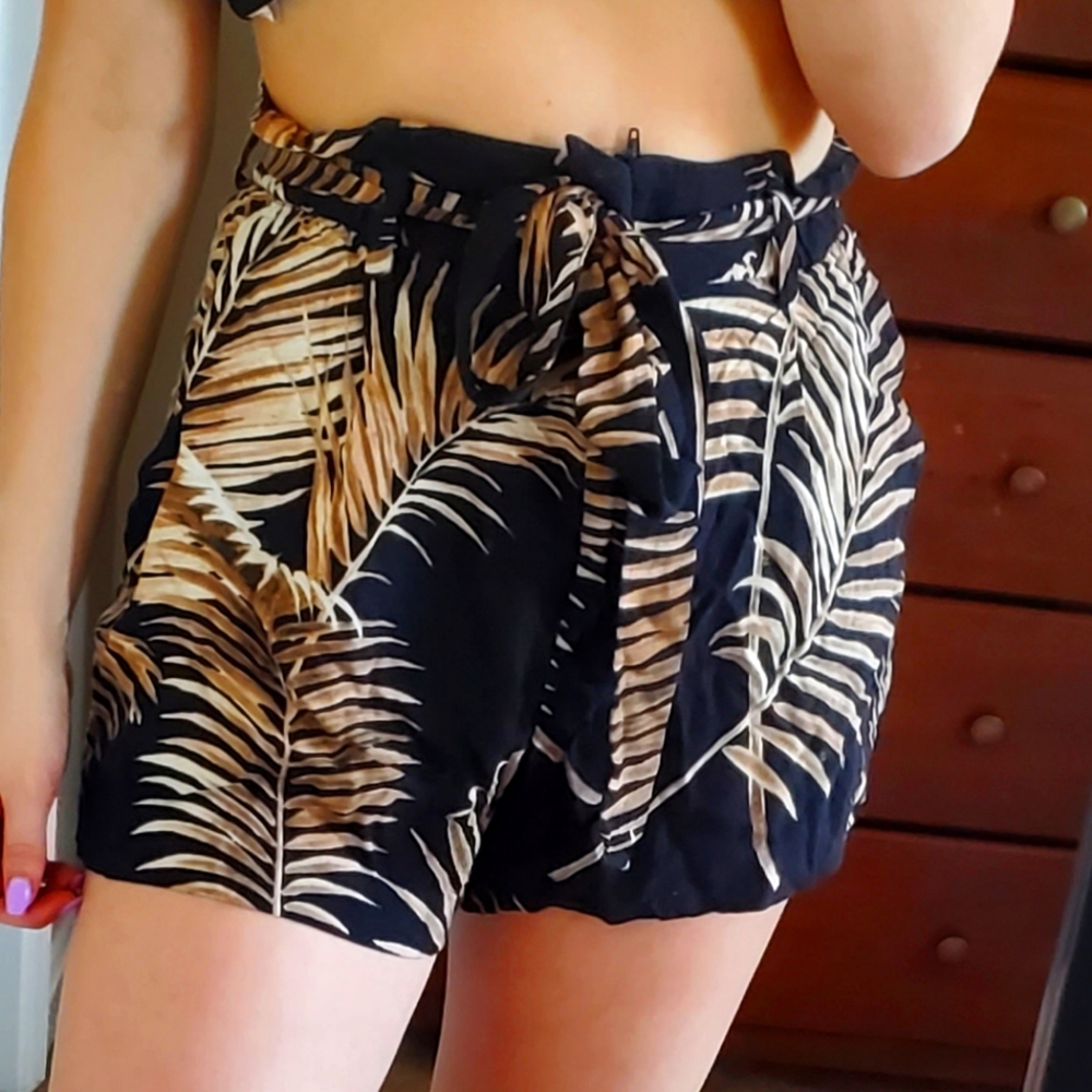 Patterned High Waist Shorts
